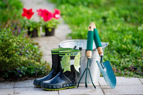 Person using screen reader and keyboard to access garden maintenance information